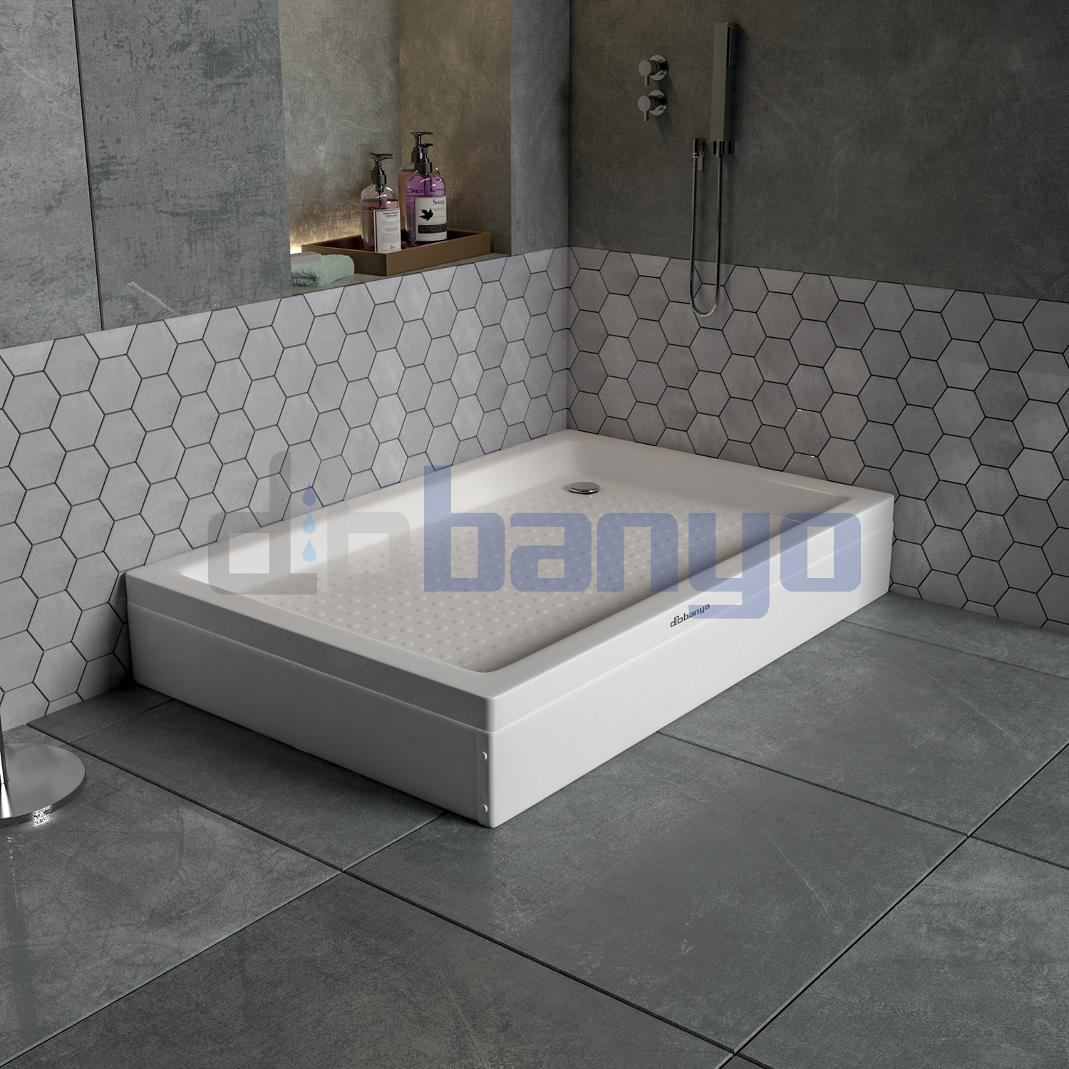 dbbanyo - 70*80 cm  H15 & H20 Dikdörtgen Panelli Duş Teknesi