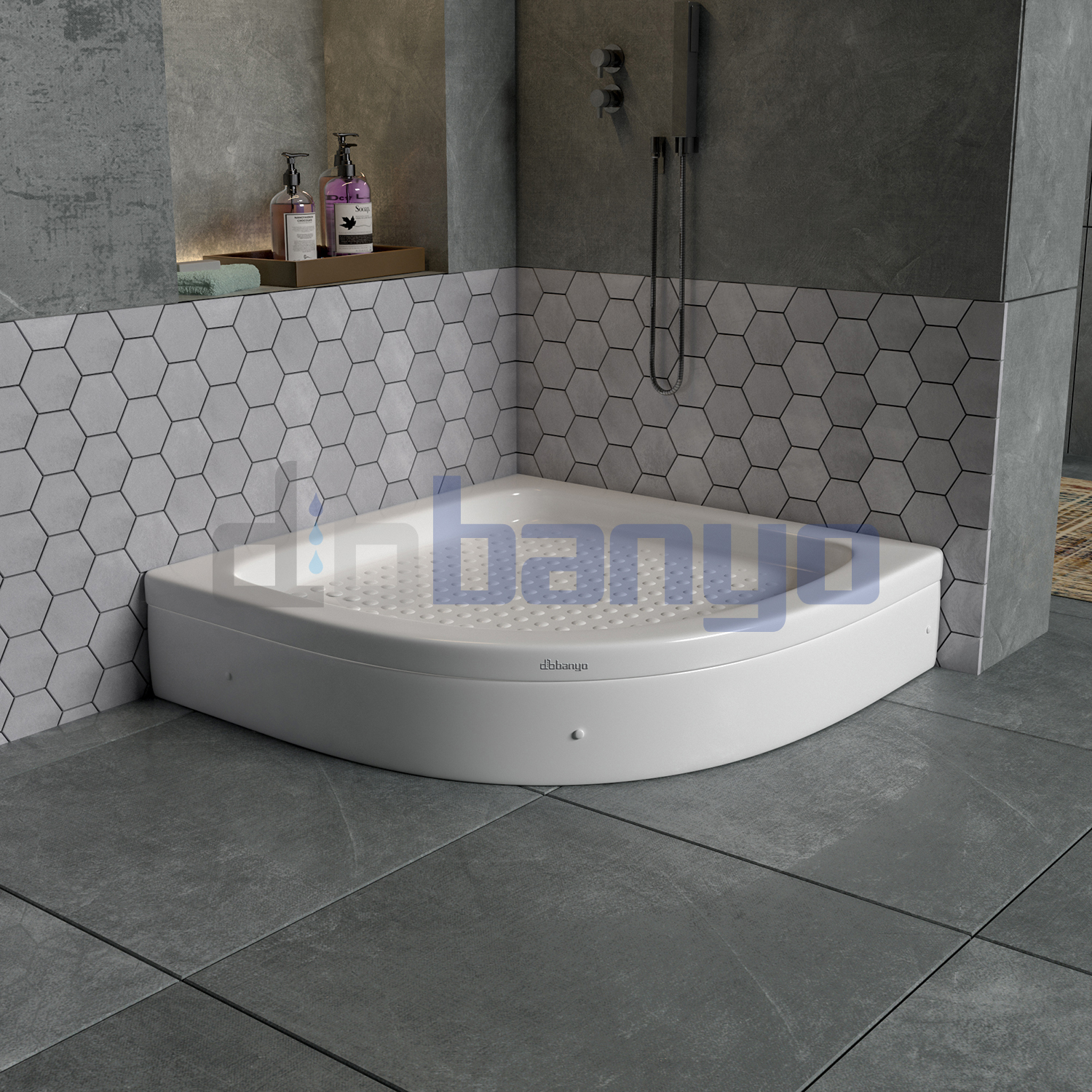 dbbanyo - 70*70 cm H20 Ovale De Panneaux Receveur De Douche