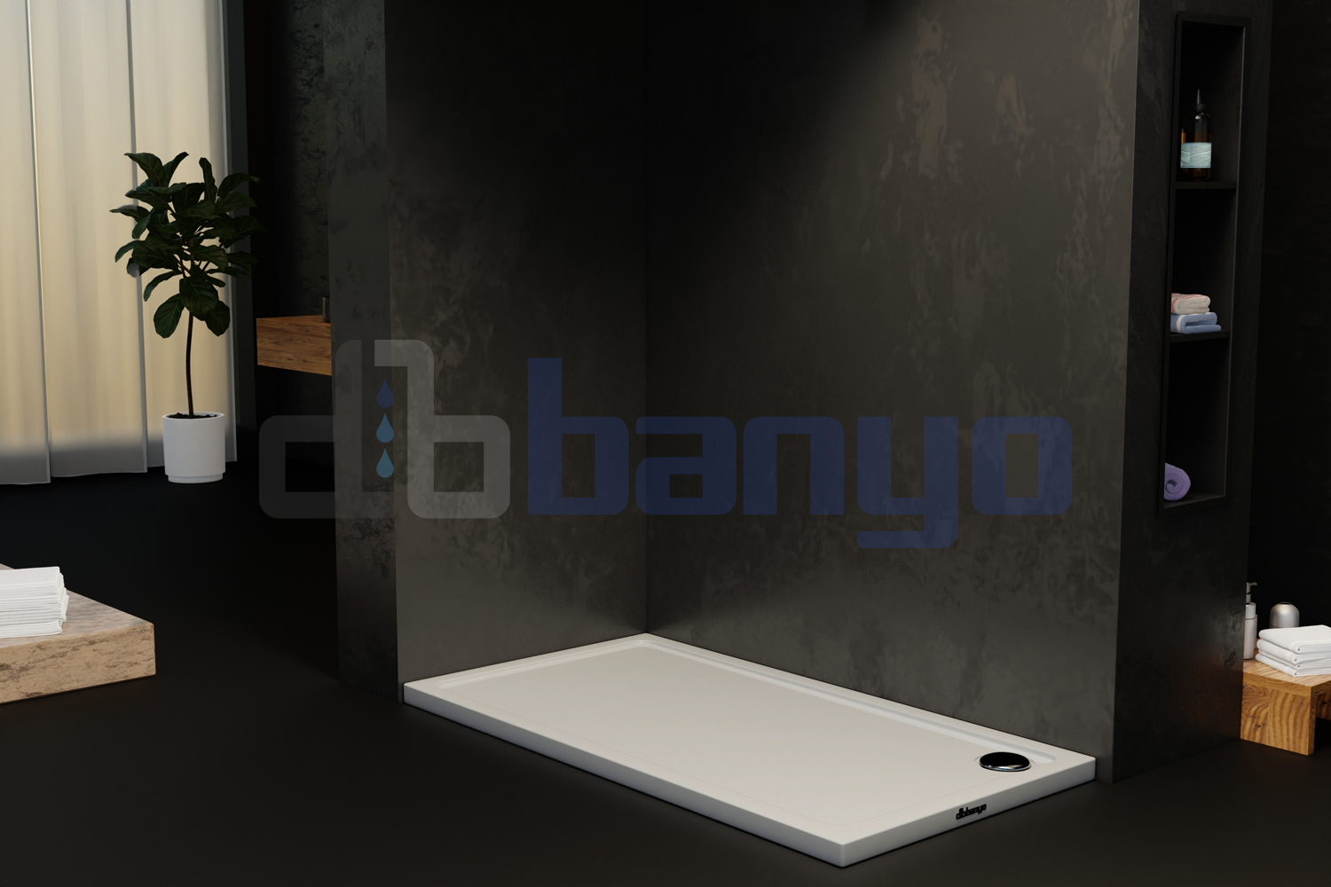 dbbanyo - 70*80 cm  Dikdörtgen H5 Flat Duş Teknesi